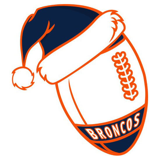 Denver Broncos Football Christmas hat logo vinyl decal